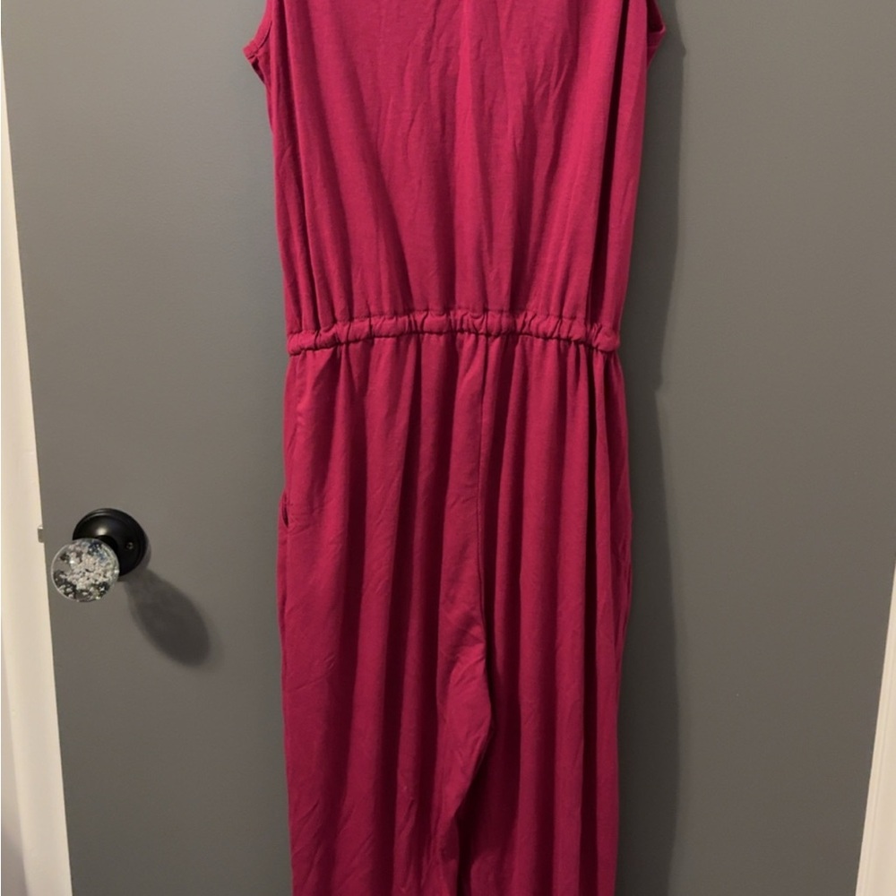 Pink Sleeveless jumpsuit with Crew Neck for Casual Occasions
